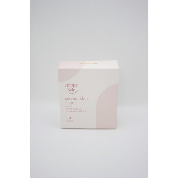 Happy Skin Second Skin Matte Serum Cushion Foundation SPF15 Soft Beige NIB - Picture 4 of 6